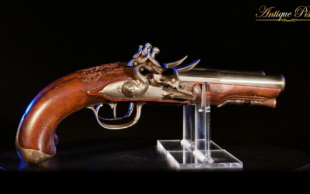 A matching pair of French flintlock cannon barrel coat pistols by Tordu, circa 1750